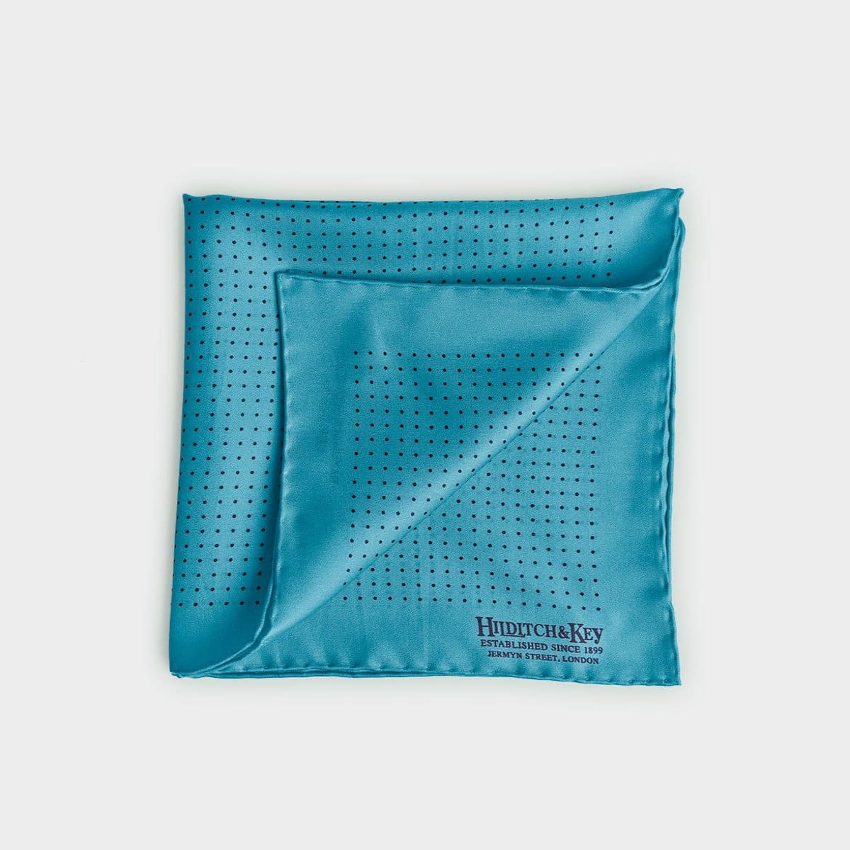 Navy Small Spot Silk Pocket Square