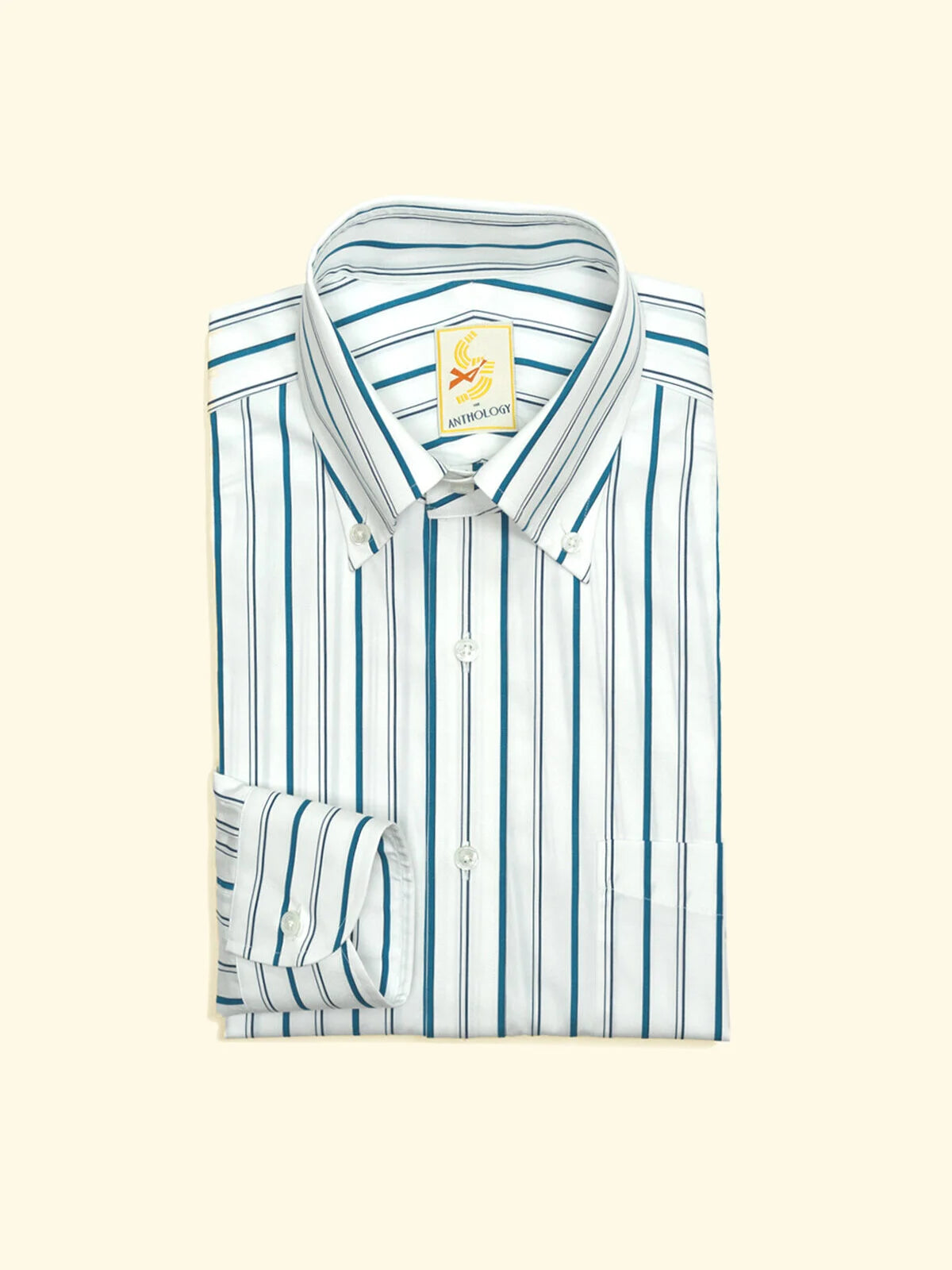 And Hollow White Striped Button Down Shirt The Anthology