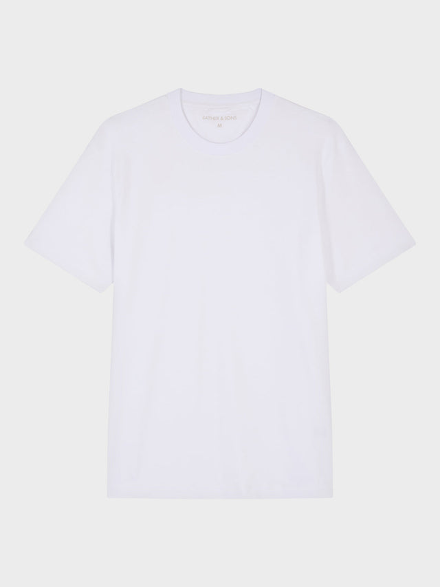 Tee-shirt col rond en coton blanc