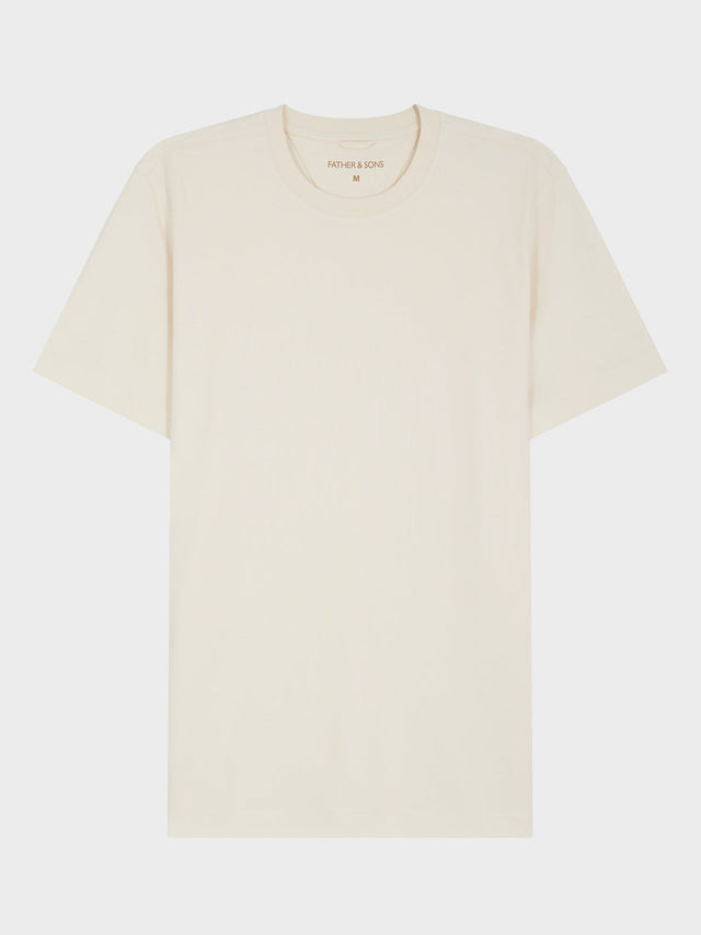 Tee-shirt col rond en coton écru