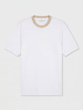 Tee Shirt Col Rond En Coton Blanc