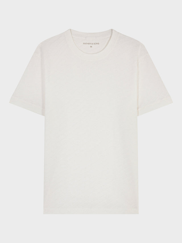 Tee-shirt col rond regular en maille blanche