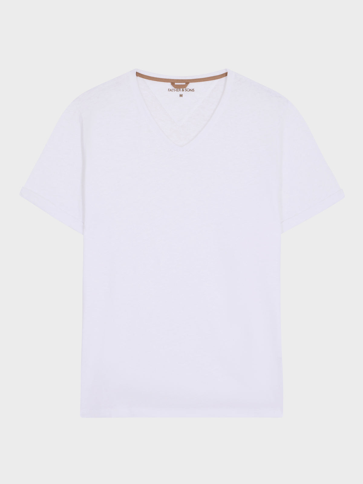 Tee Shirt Col V Slim En Lin Et Coton Blancs