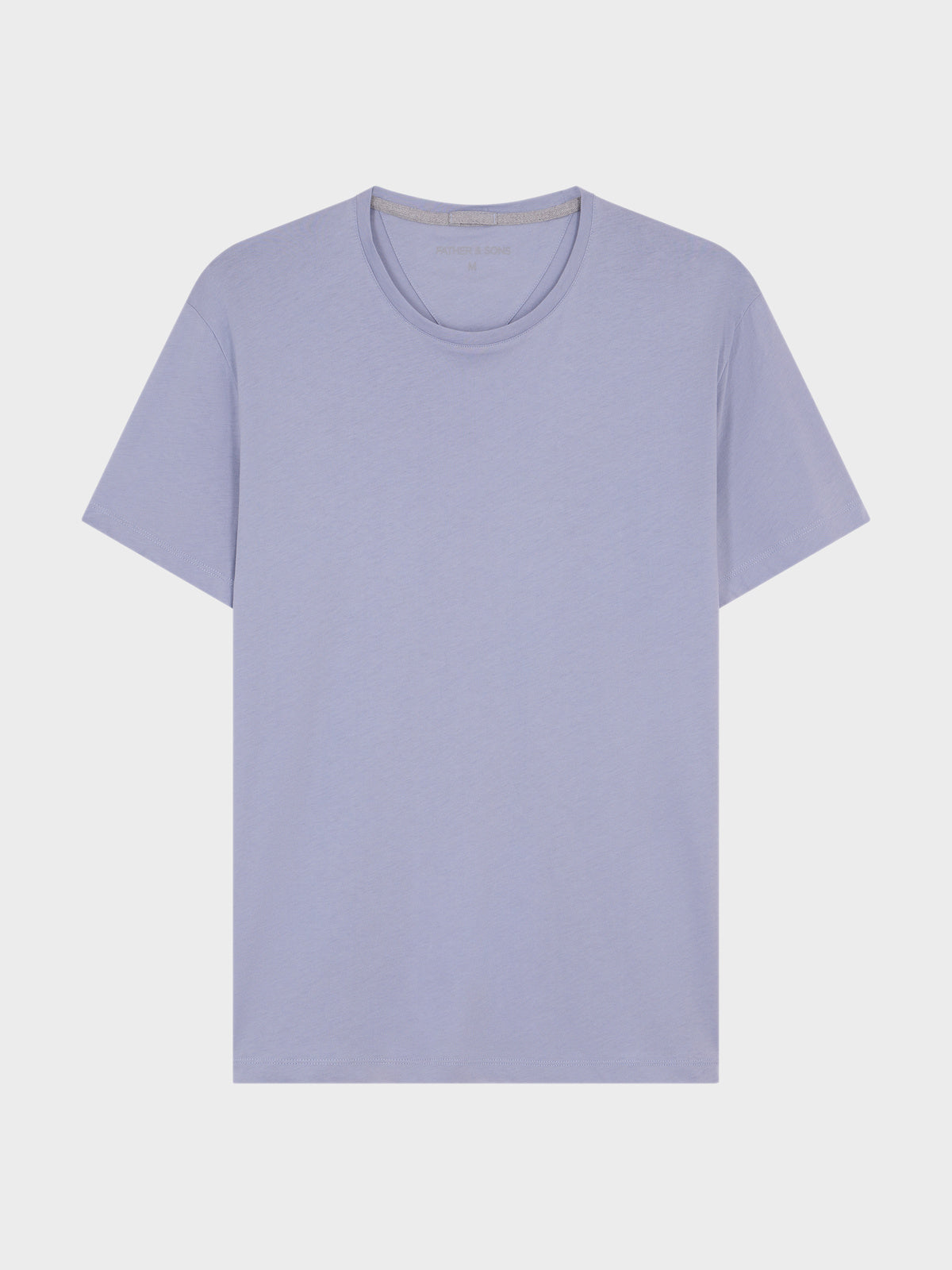 Tee Shirt Col Rond Slim En Coton Bleu Gris