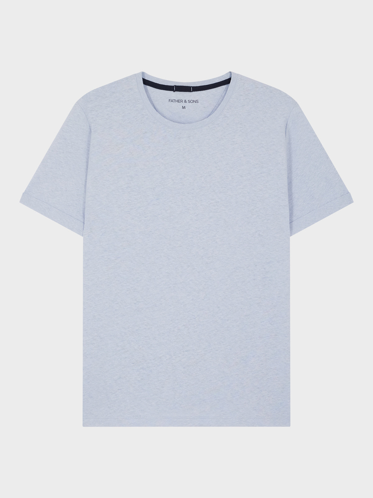 Tee Shirt Col Rond En Coton Et Lin Bleu Ciel