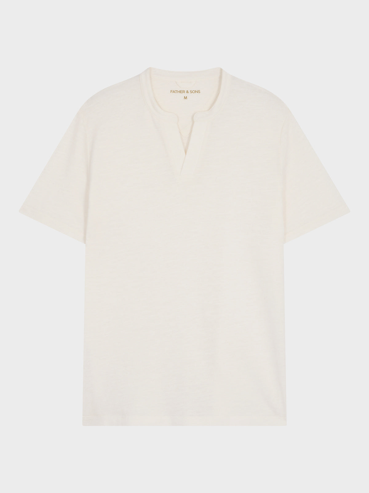 Tee Shirt Col Tunisien Slim En Coton Et Lin Crus
