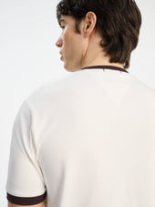 Tee Shirt Col Rond Loose En Coton Cru