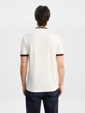 Tee Shirt Col Rond Loose En Coton Cru