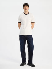 Tee Shirt Col Rond Loose En Coton Cru