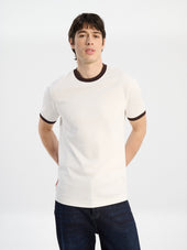 Tee-shirt col rond loose en coton écru