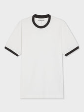 Tee Shirt Col Rond Loose En Coton Cru