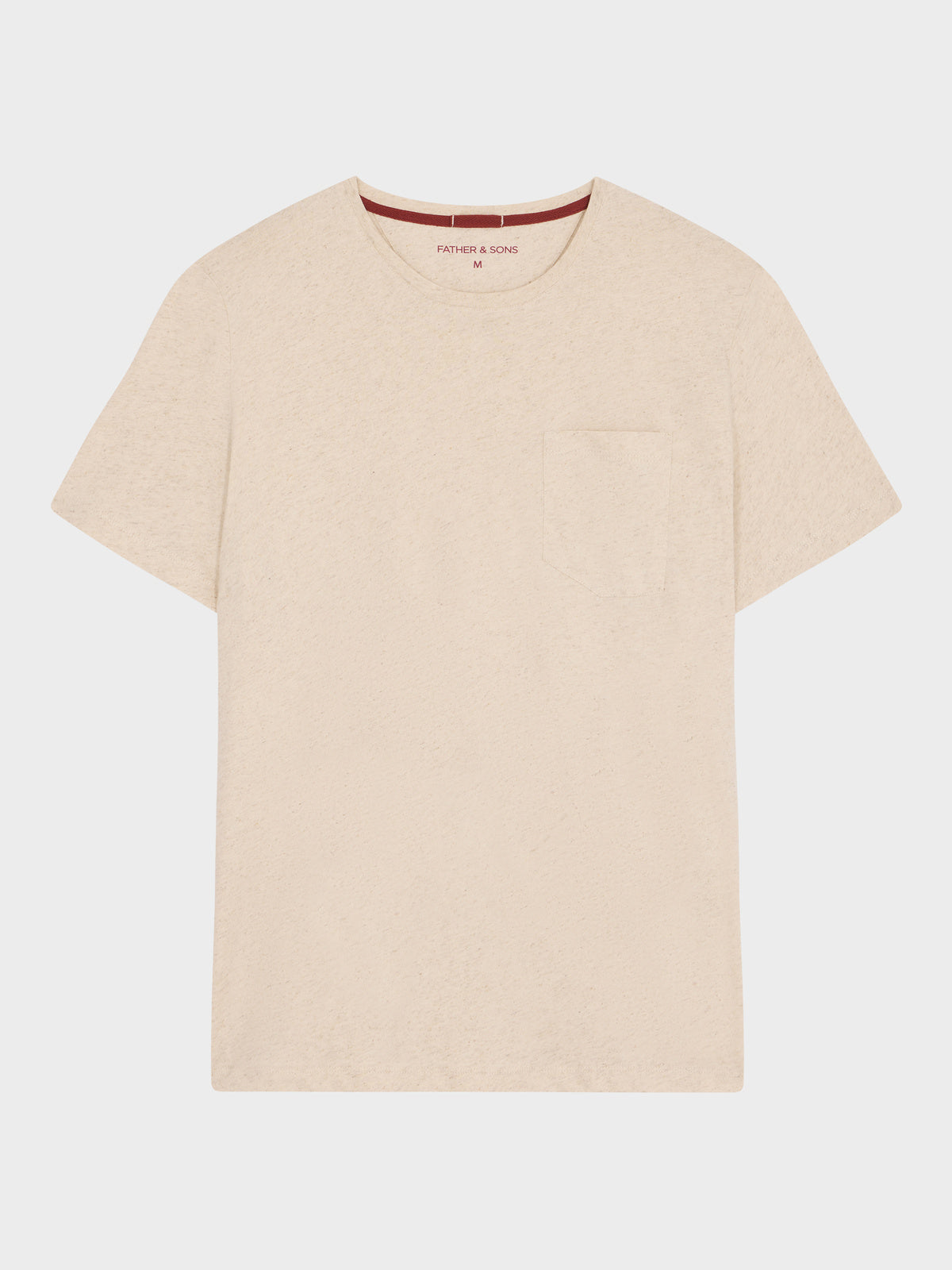 Tee Shirt Col Rond Slim En Coton Et Lin Beiges
