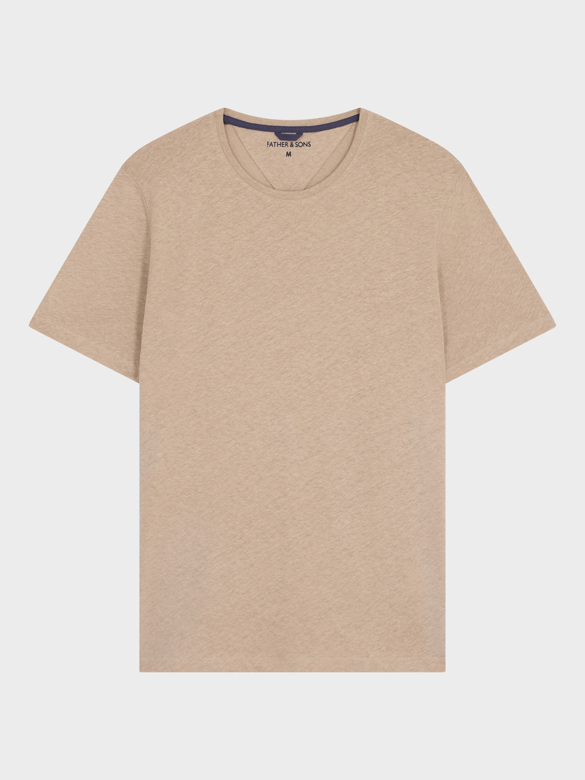 Tee Shirt Col Rond En Coton Et Lin Beiges