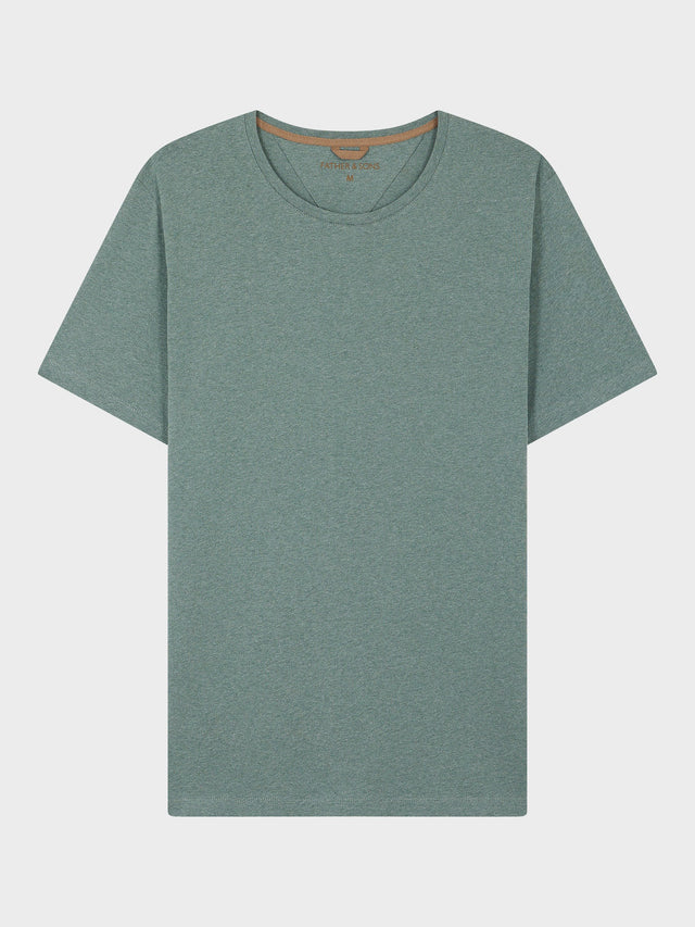 Tee-shirt col rond en coton kaki