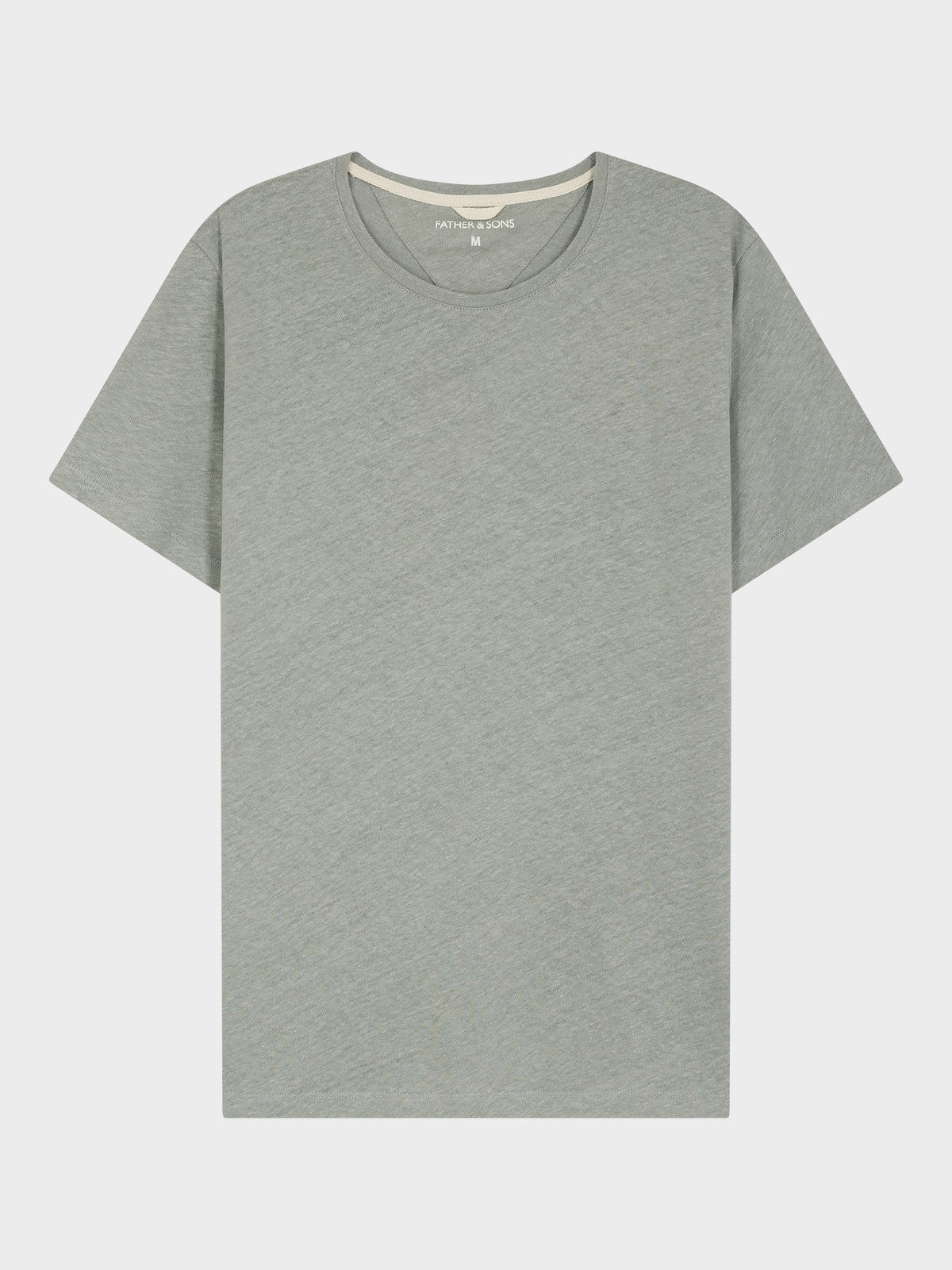 Tee Shirt Col Rond En Coton Et Lin Kaki