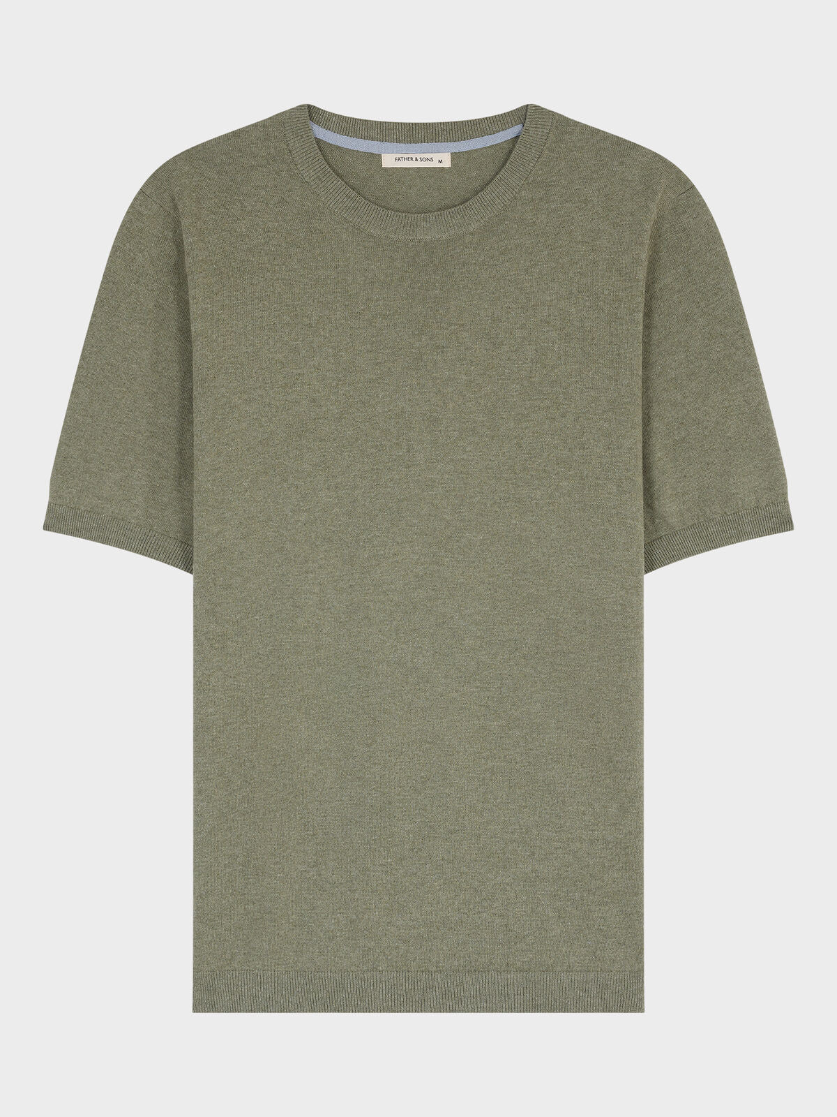 Tee Shirt Col Rond Slim En Maille Kaki