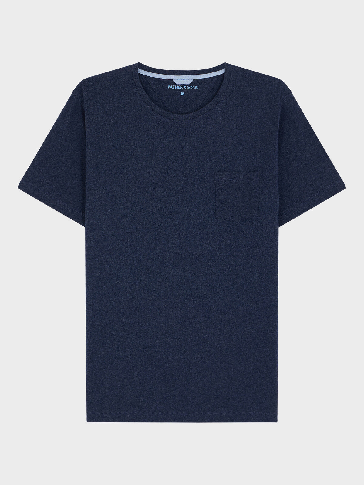 Tee Shirt Col Rond Slim En Coton Bleu Marine