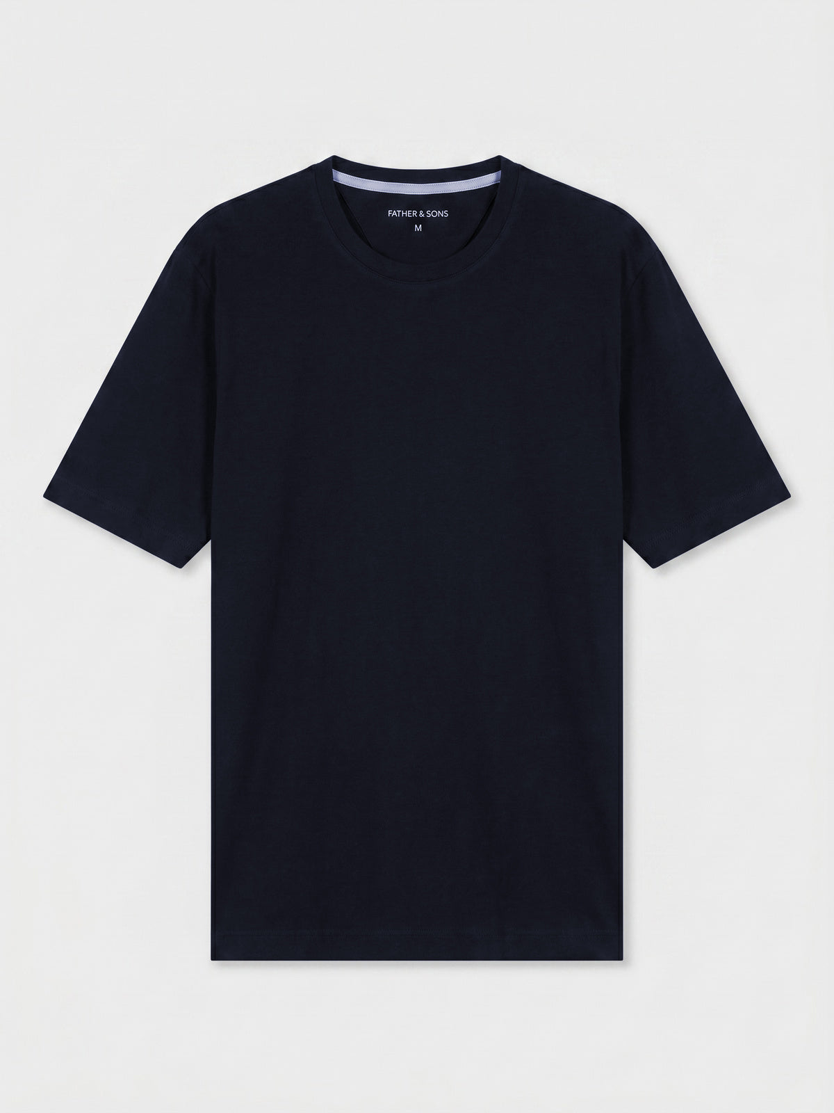 Tee Shirt Col Rond Slim En Lin Et Coton Bleu Marine