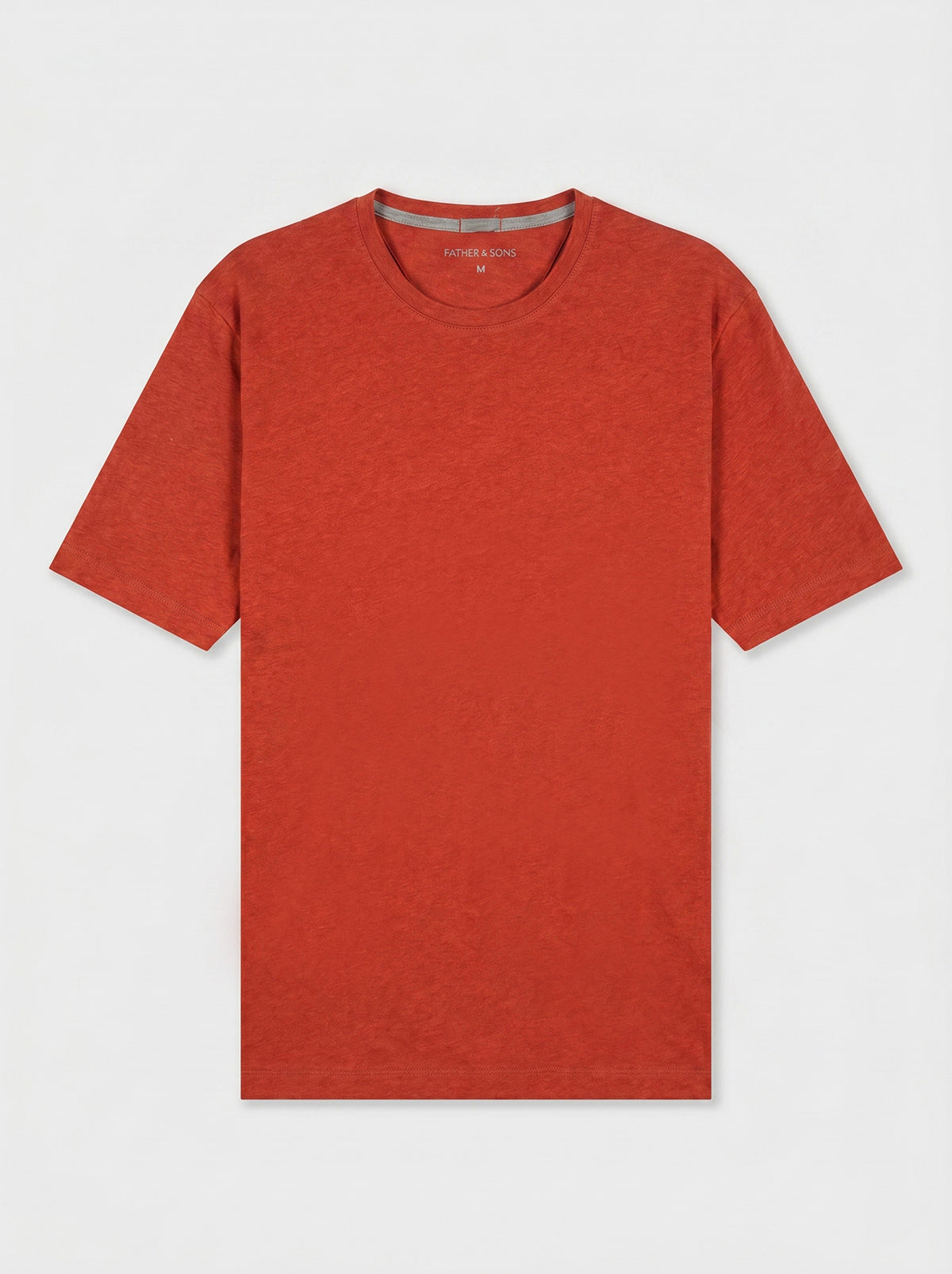 Tee Shirt Col Rond Slim En Lin Et Coton Fonc