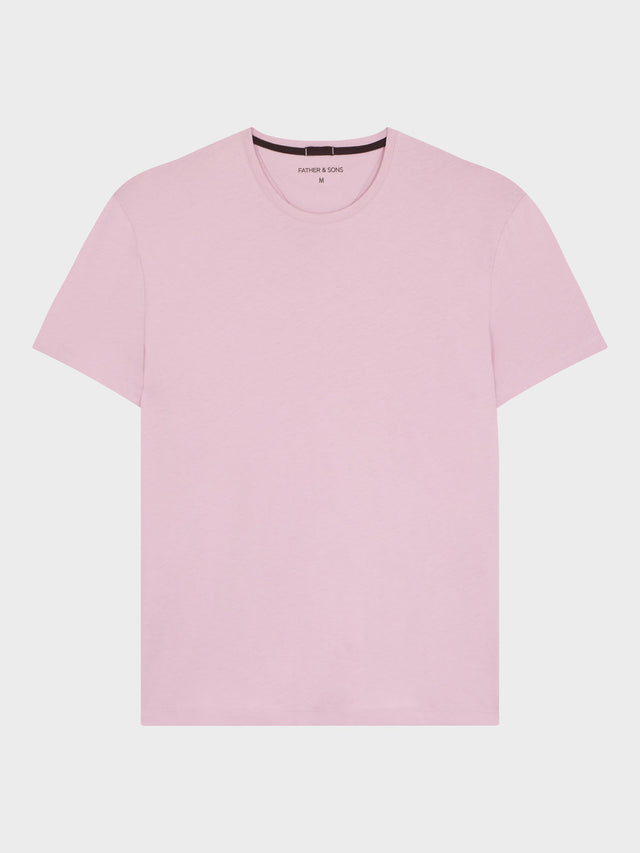 Tee-shirt col rond slim en coton rose