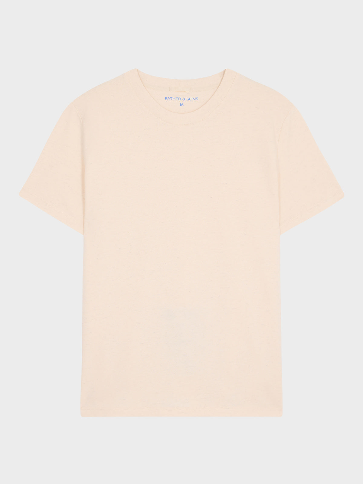 Tee Shirt Col Rond Regular En Coton Et Lin Beige Clair