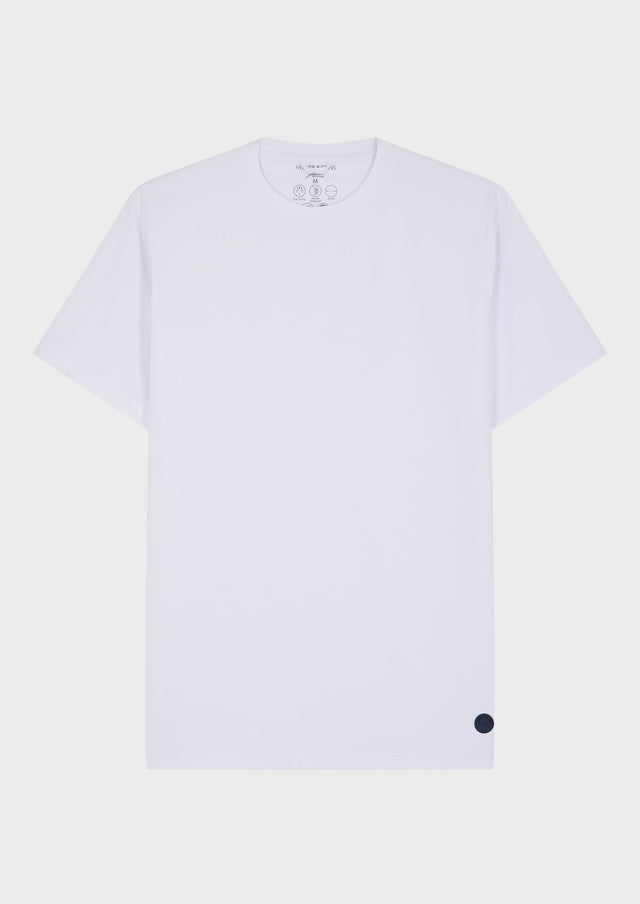 Tee-shirt Talentueux en polyester recyclé stretch col rond uni blanc