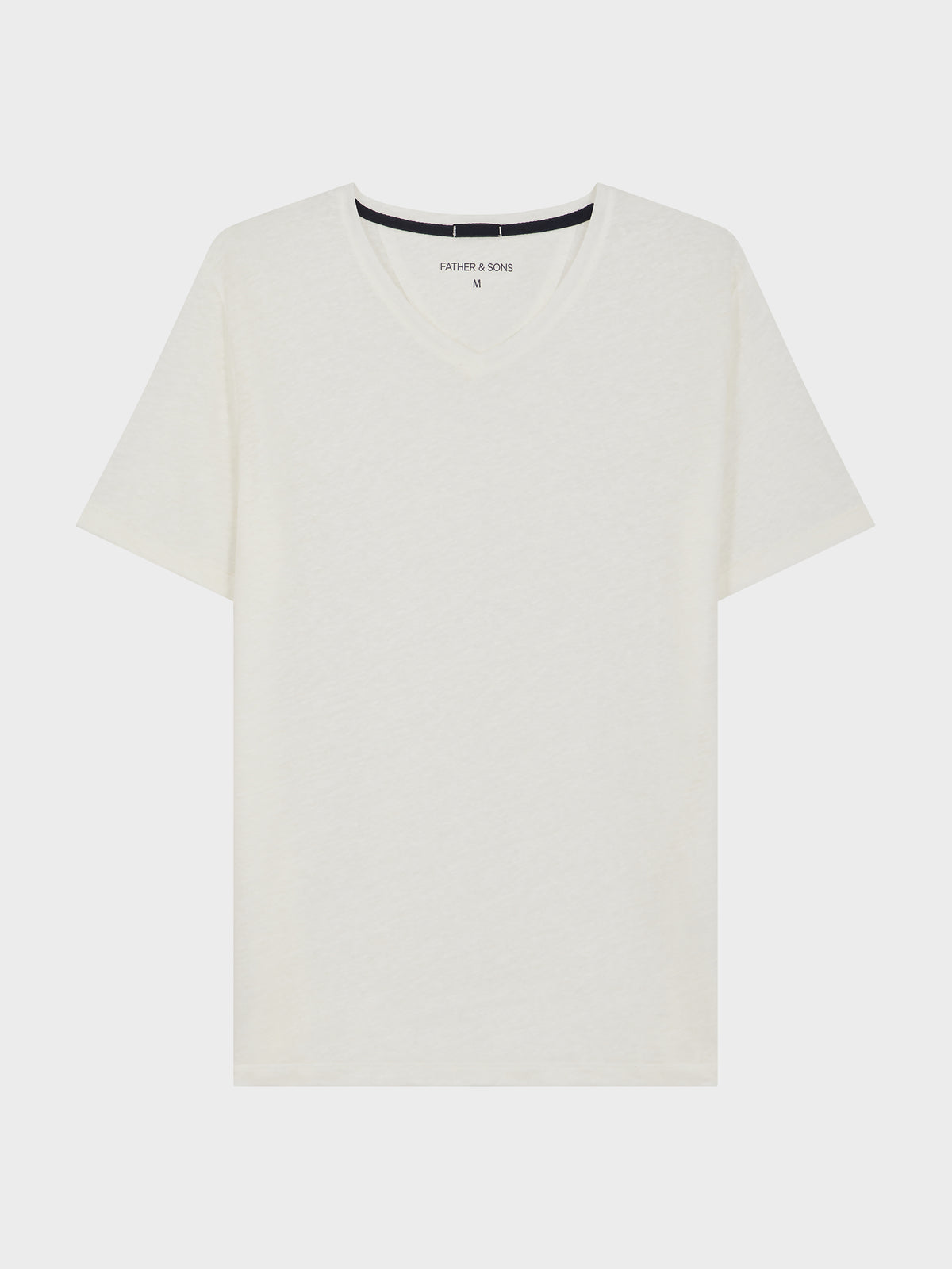 Tee Shirt Manches Courtes En Lin Col V Uni Cru