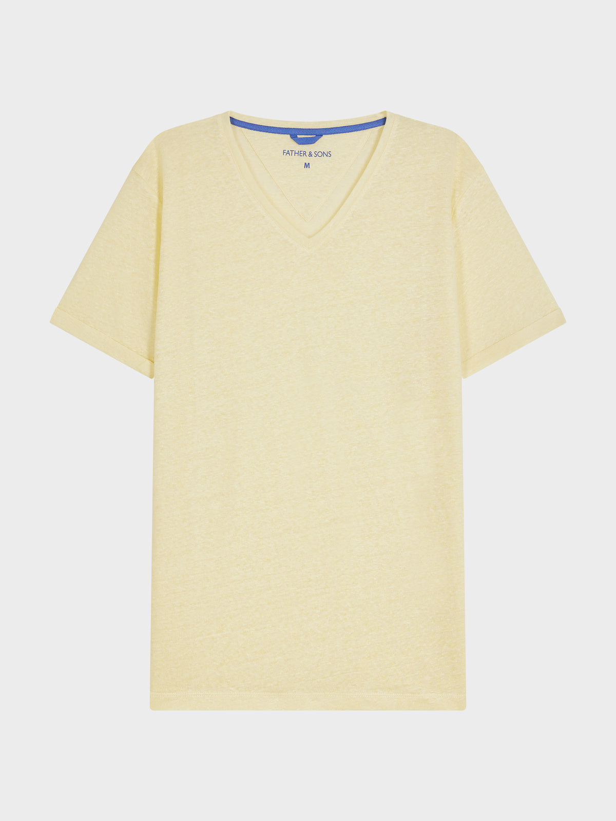 Tee Shirt Col V En Lin Jaune