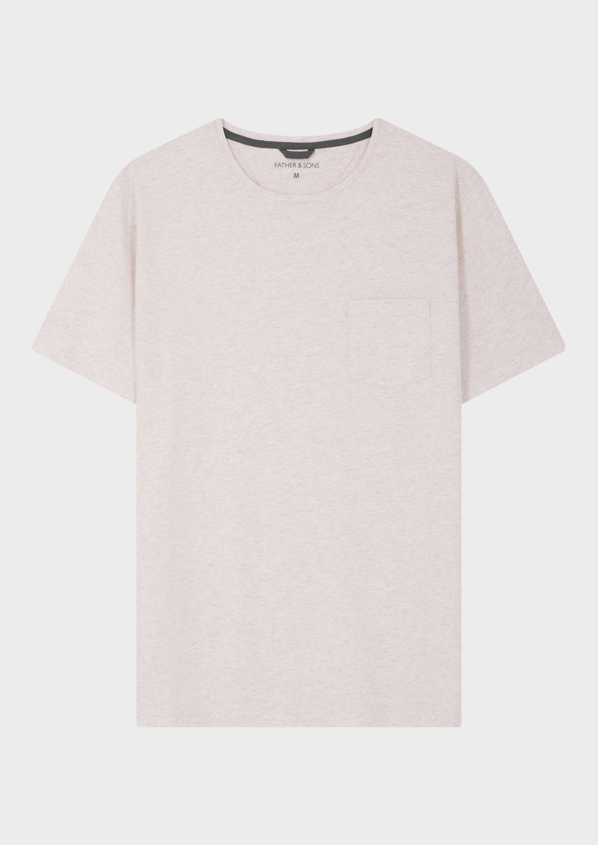 Tee Shirt Manches Courtes En Coton Col Rond Uni Beige