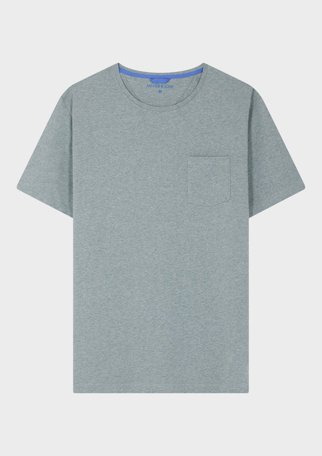 Tee-shirt manches courtes en coton col rond uni vert