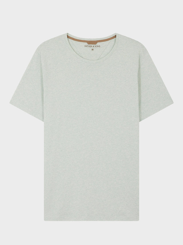 Tee-shirt col rond en coton vert d'eau
