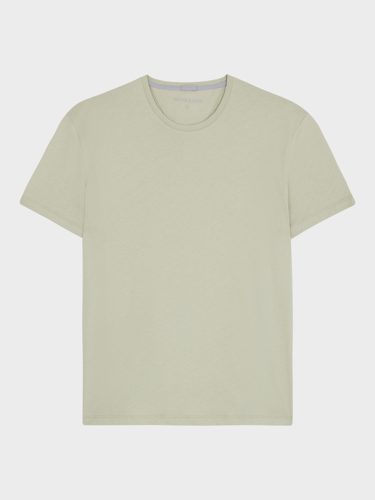 Tee Shirt Col Rond Slim En Coton Vert D Eau