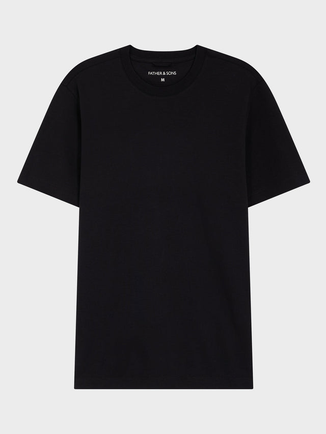 Tee-shirt col rond en coton noir