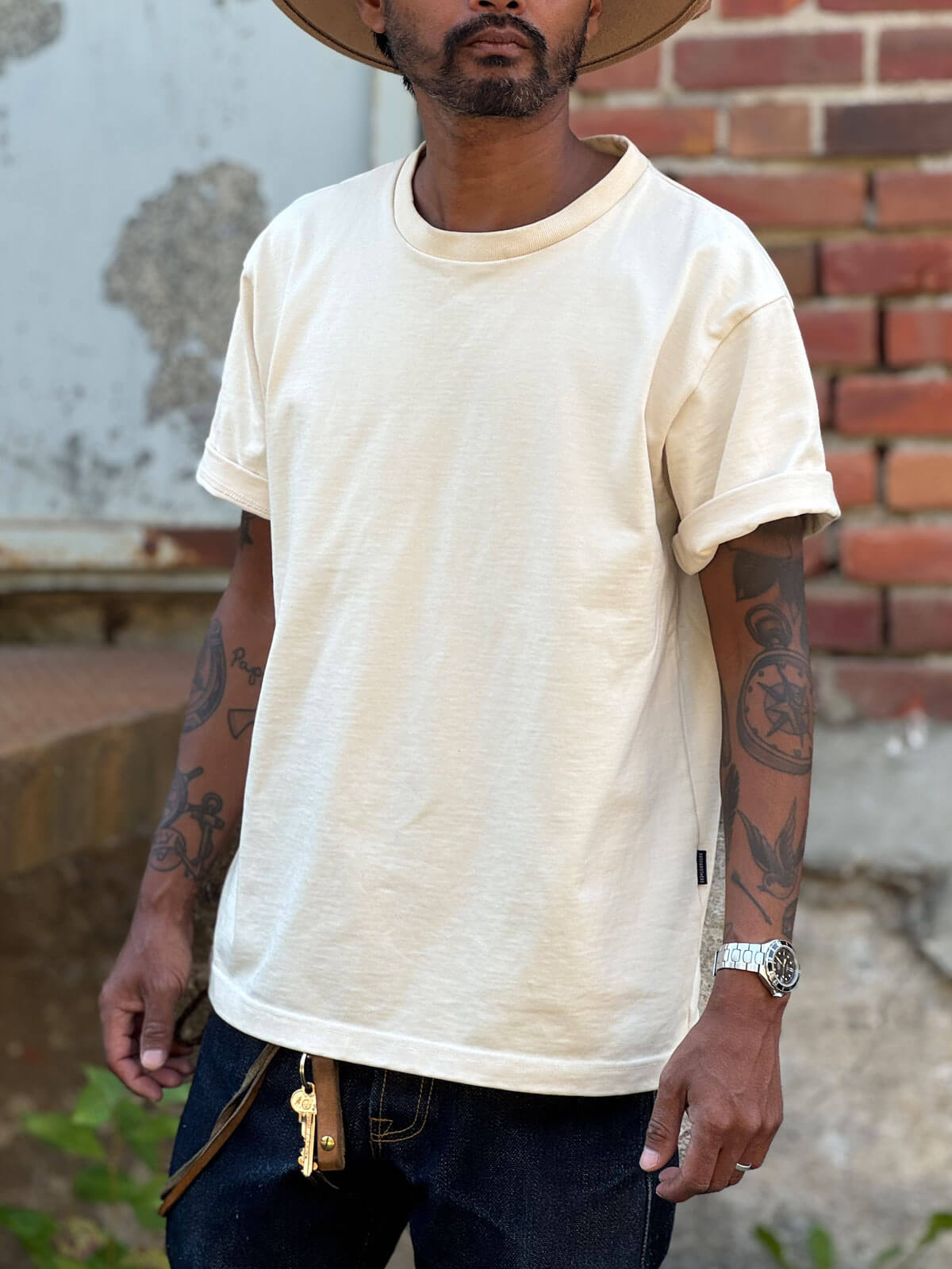Off White Heavyweight Knit T-Shirt – 11oz