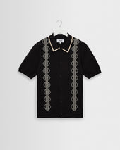 Tellaro - Black And Ecru Retro Embroidered Shirt