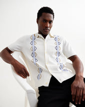 Tellaro And Blue Retro Embroidered Shirt