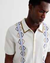 Tellaro And Blue Retro Embroidered Shirt