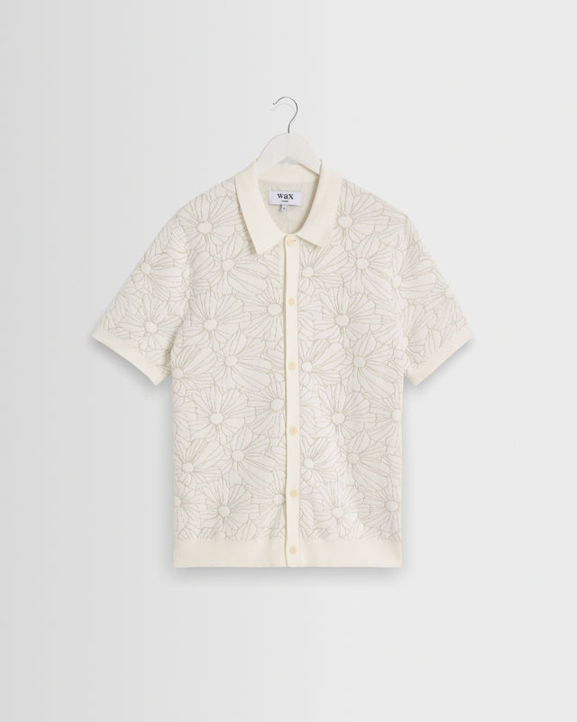 Tellaro - Ecru Flower Jacquard Shirt