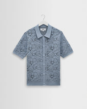 Tellaro - Light Blue Flower Jacquard Shirt
