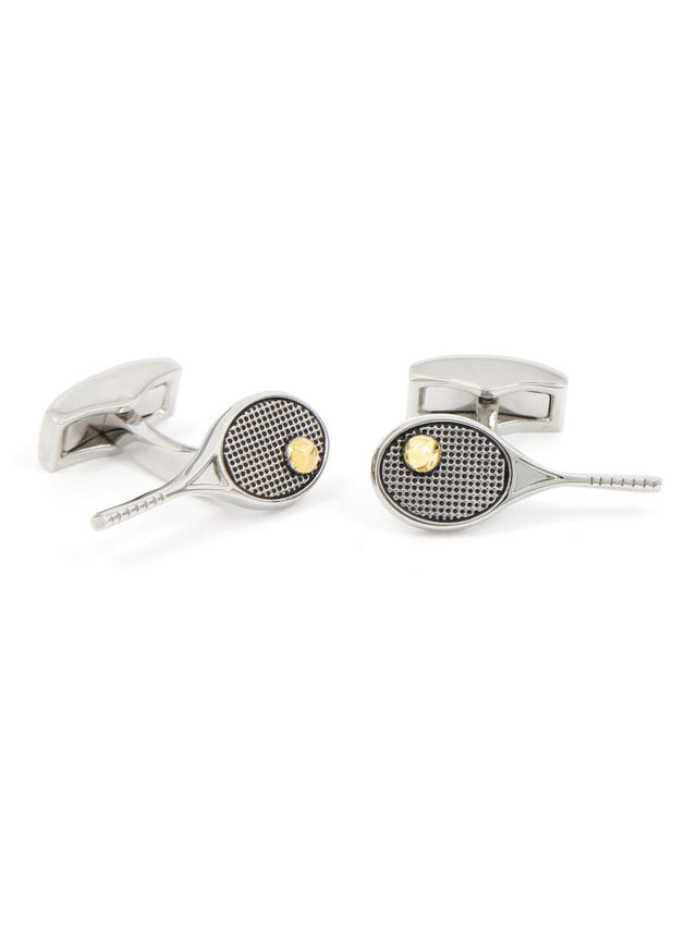 Tennis racket cufflinks grand chelem