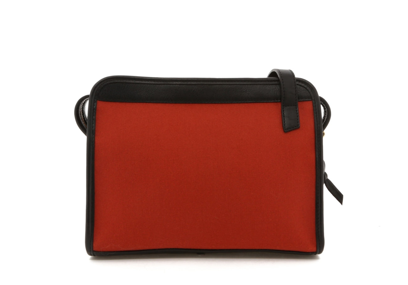 Blazer Bag Terracotta Black Leather Trim Felt Sunbrella Lining