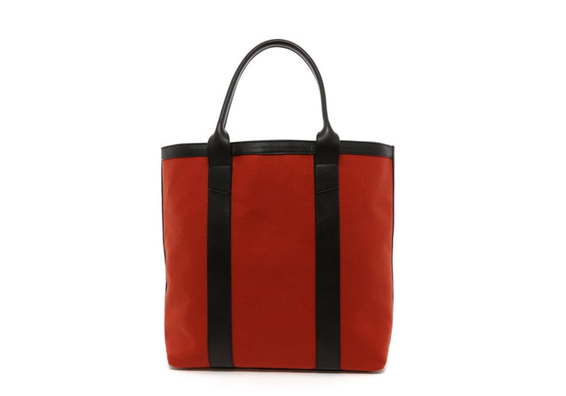 Tall Tote - Terracotta Felt / Black Leather Trim - Grey Cordura Interior