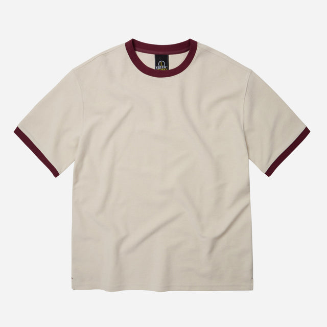 TERRY RINGER HALF T-SHIRT - WHITE