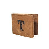 Leather Bifold Wallet Texas Rangers