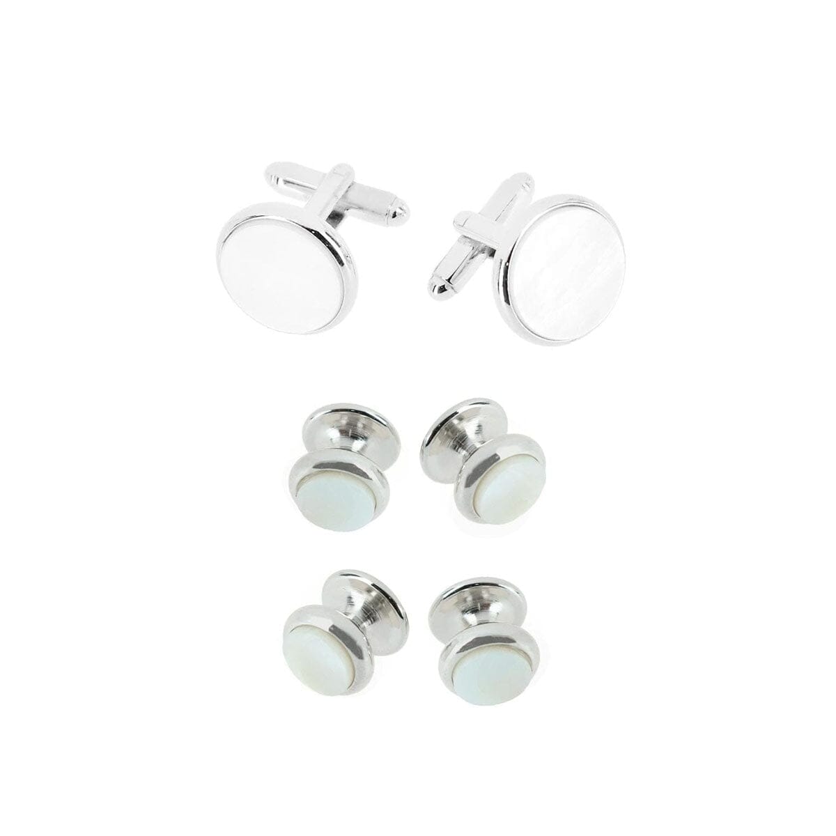 Trafalgar Sutton Round Mother of Pearl Stud & Cufflinks Formal Set