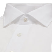 Tailored Fit Bank Collar Linen Button Cuff Shirt In