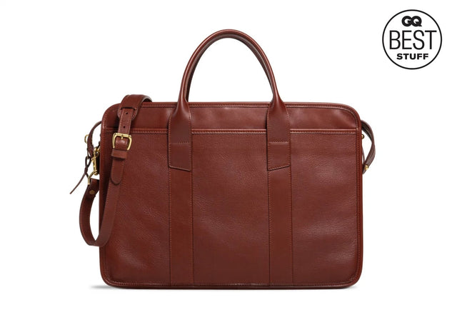 Bound Edge Zip-Top Briefcase