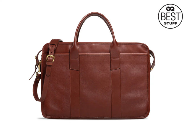 Bound Edge Zip-Top Briefcase - Limited