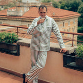 WM Brown Cocktail Stripe Tailored Pyjamas
