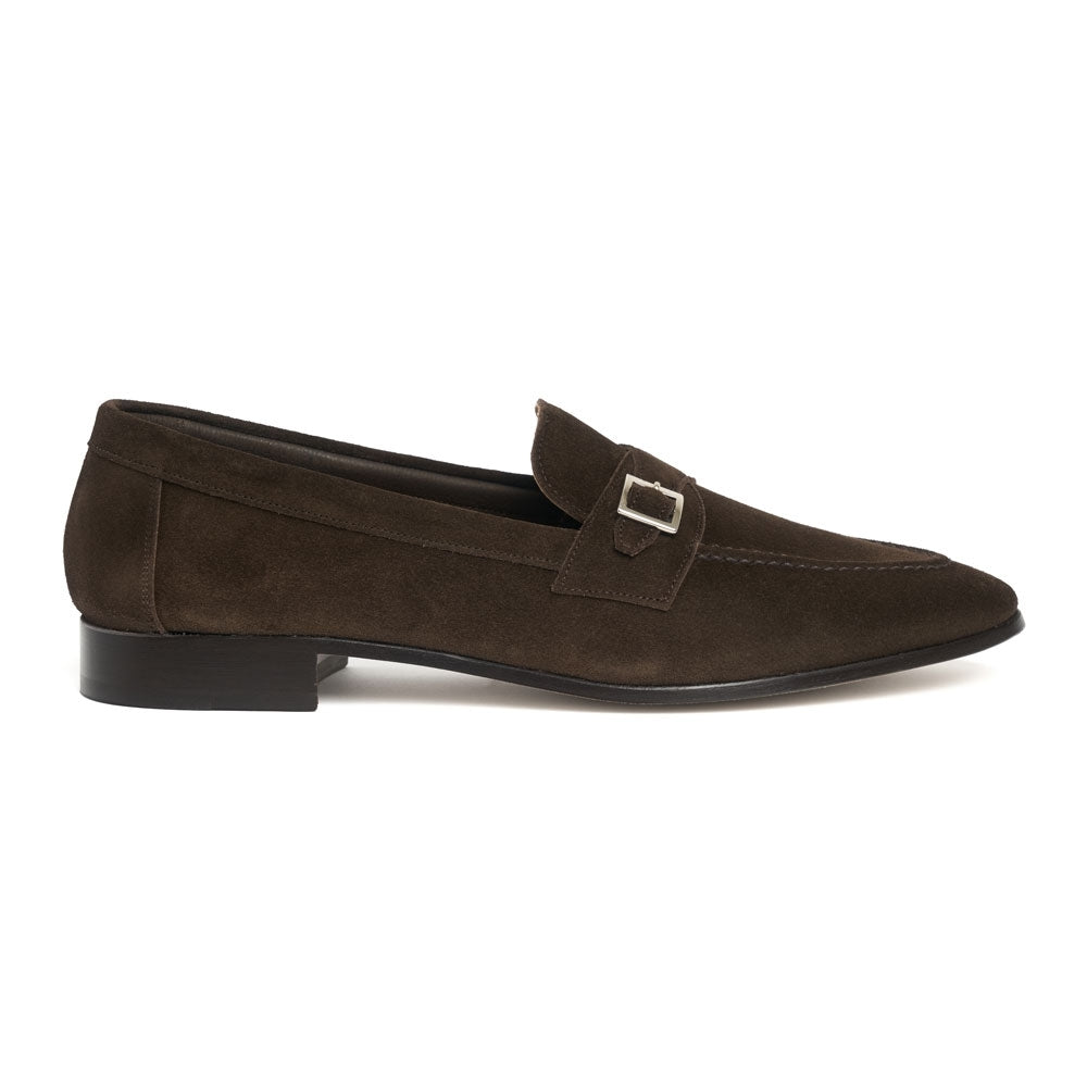 Theo Monk Strap Loafer In Bitter Suede
